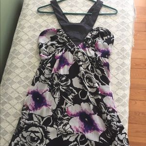 Floral Summer Dress. Black / purple